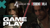 Resident Evil 4 Remake vs oryginalne porównanie rozgrywki - Leon i Luis Sera bronią kabiny